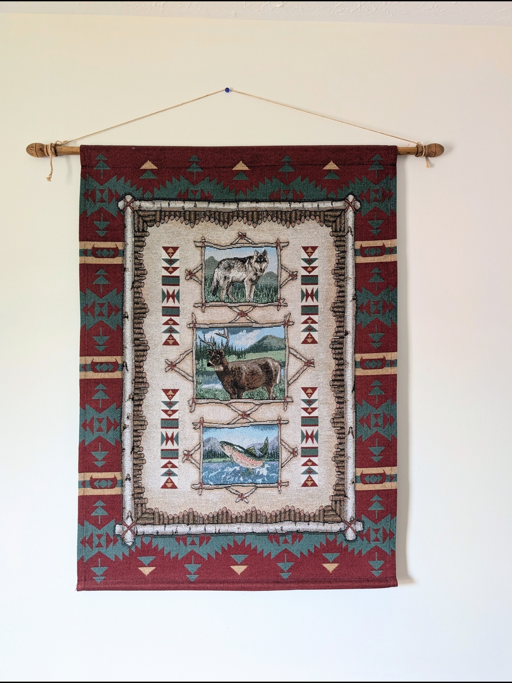 Southwestern Red and Teal Wildlife‎ Tapestry Wall Hanging